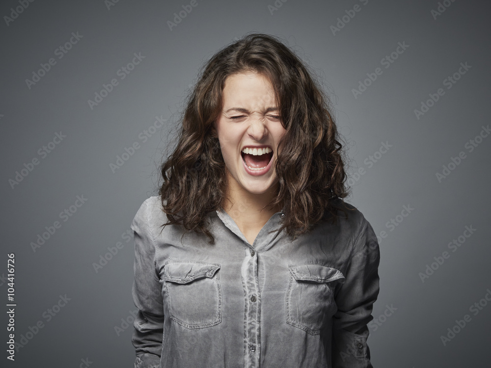 Portrait of angry teenage girl Portrait of angry teenage girl