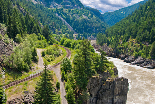 Gorgeous view at Fraser river and Pacific Canadian Railway.