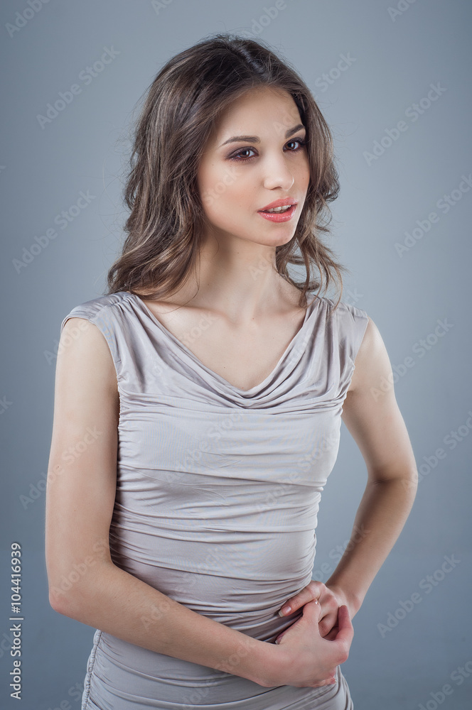 penetrating glance of a beautiful young girl. Natural beauty. Studio portrait penetrating glance of a beautiful young girl. Natural beauty. Studio portrait