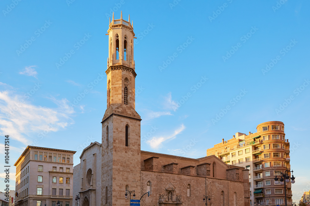 Valencia Xativa street and Sant Agusti church sq