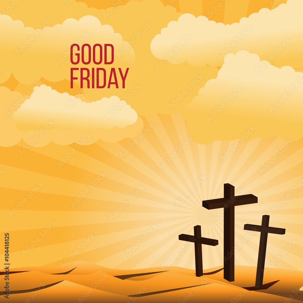 Good Friday background concept with Illustration of Jesus cross ...