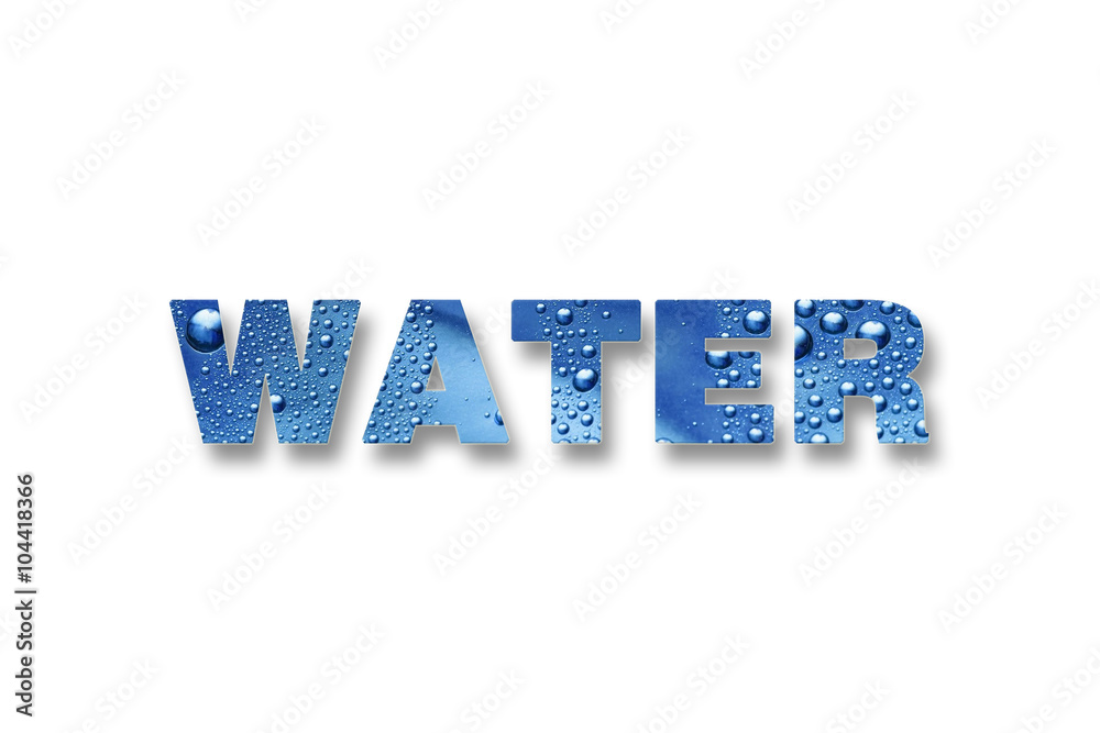 Надпись. Водная текстура