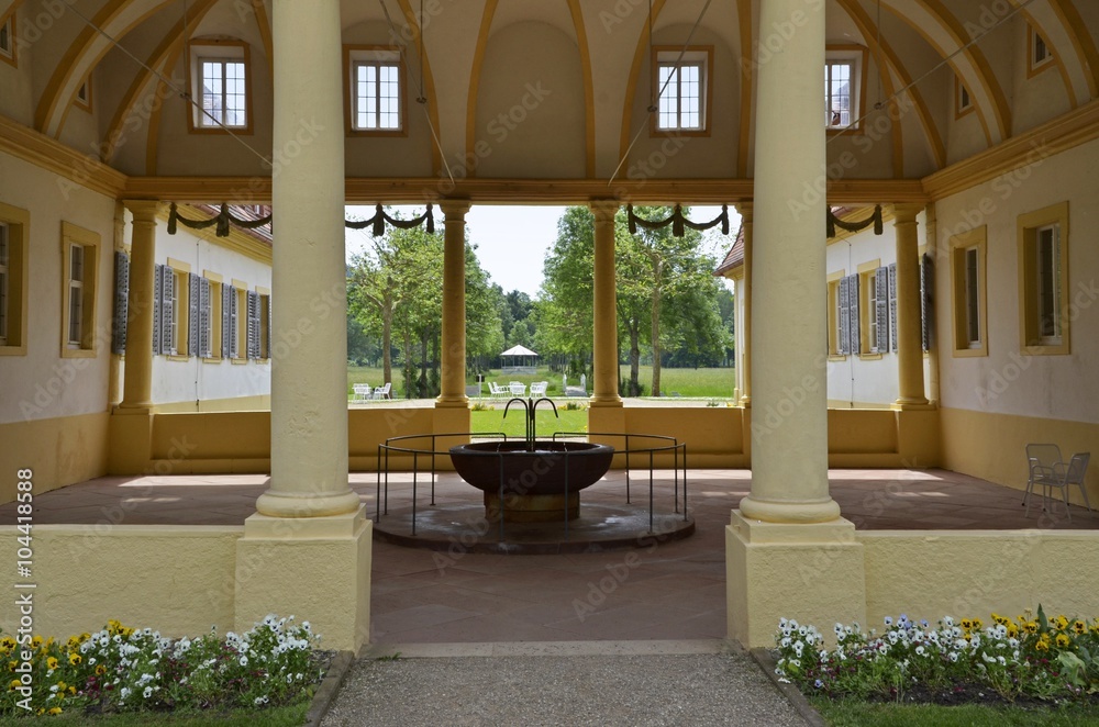 Obraz premium Brunnen im Kurhaus, Bad Bocklet