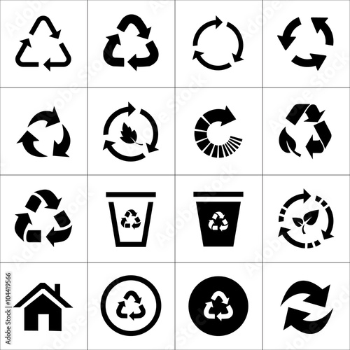 recycling icon set