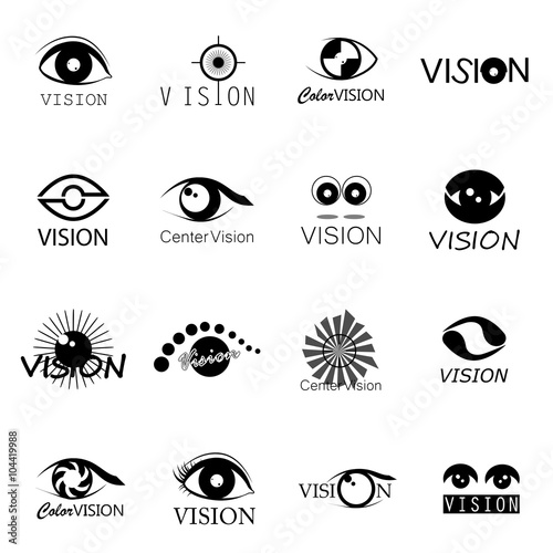 Vision Icons Set - Vector Illustration
