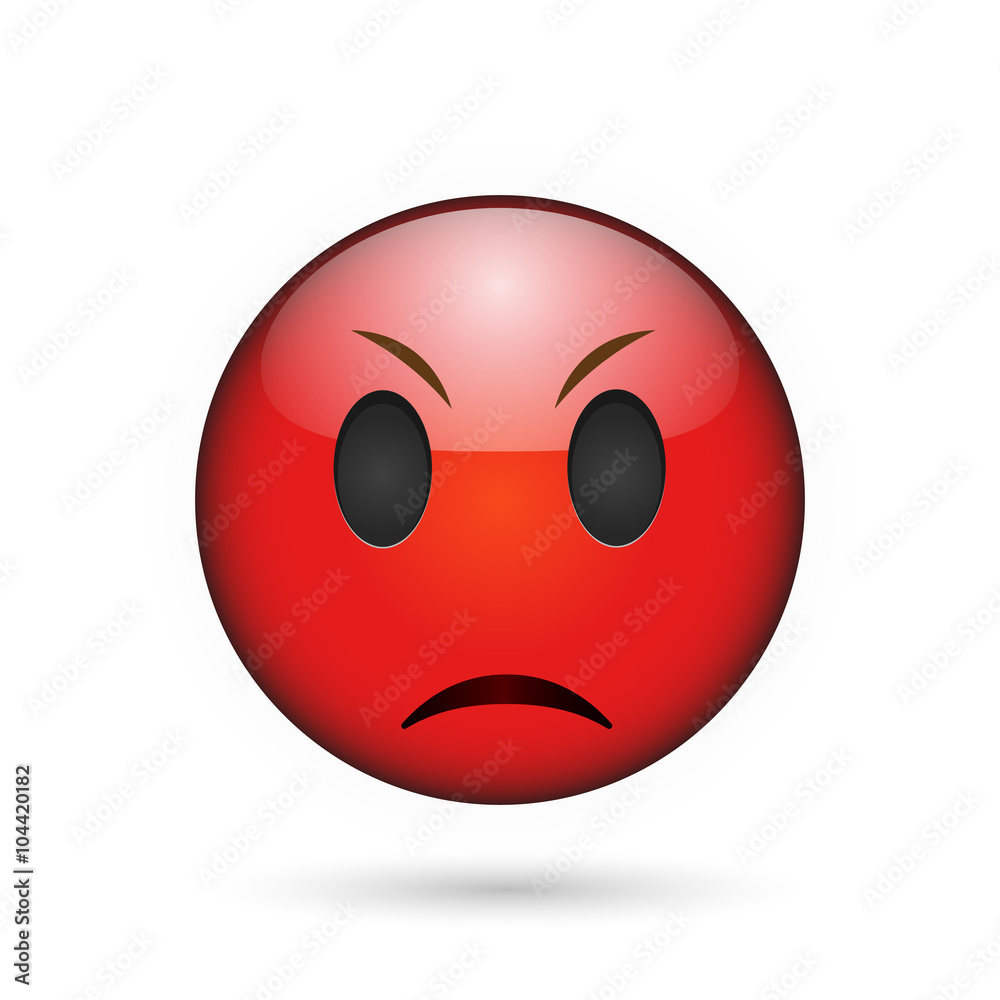 Angry emoticon. Isolated vector illustration on white background Angry emoticon. Isolated vector illustration on white background