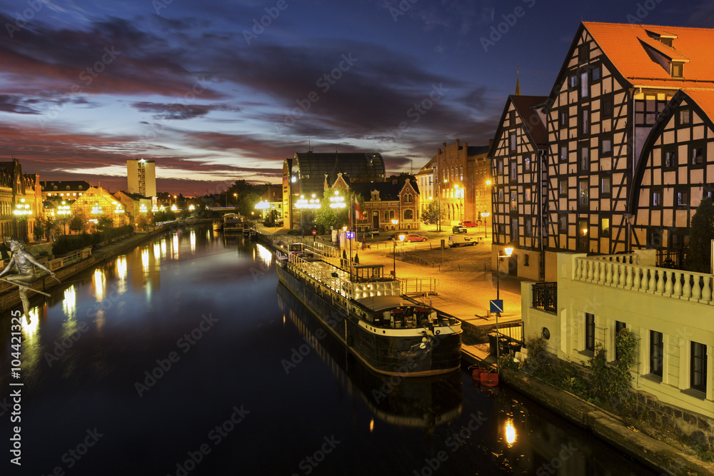 View on Bydgoszcz in Poland during a sunrise