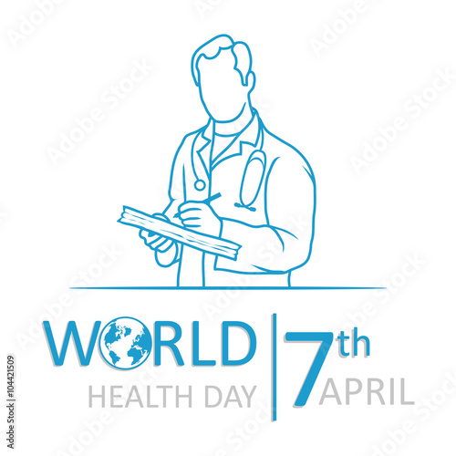 The logo of the World Health Day with the image of a doctor