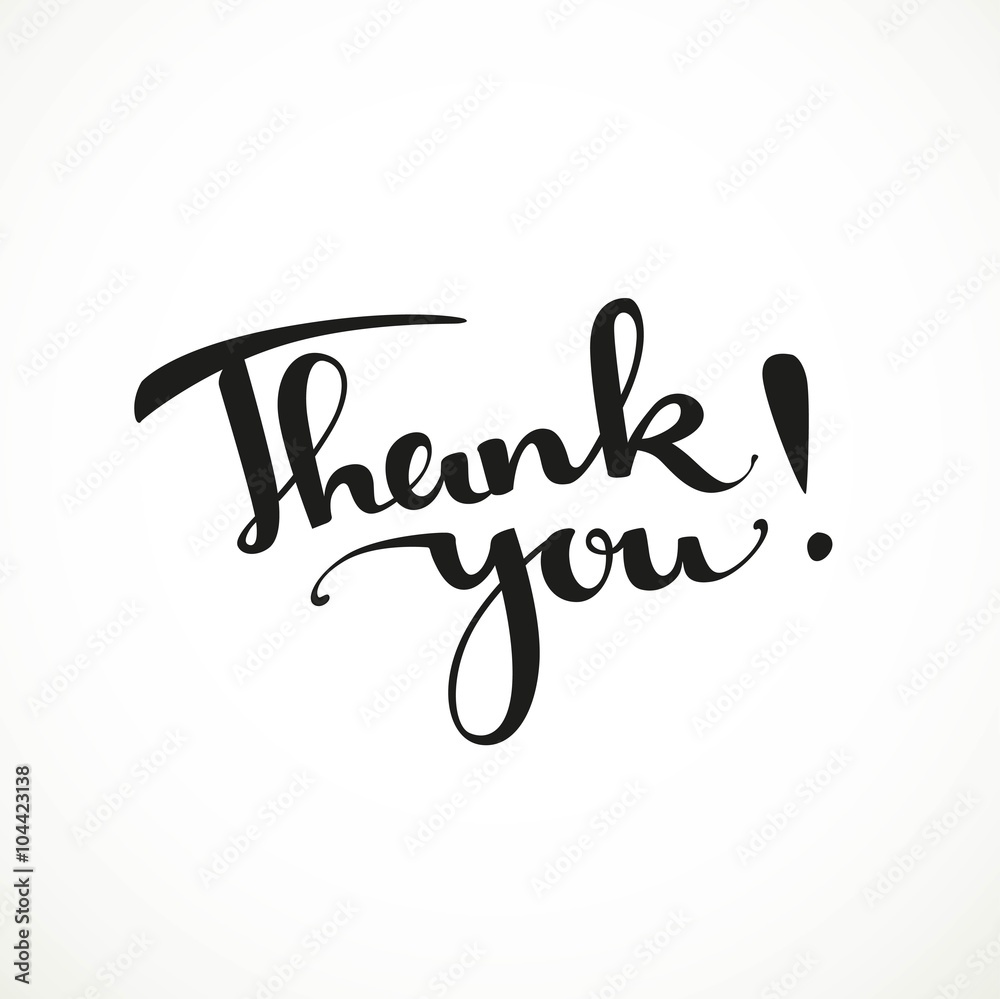 Thank you calligraphic inscription on a white background Thank you calligraphic inscription on a white background