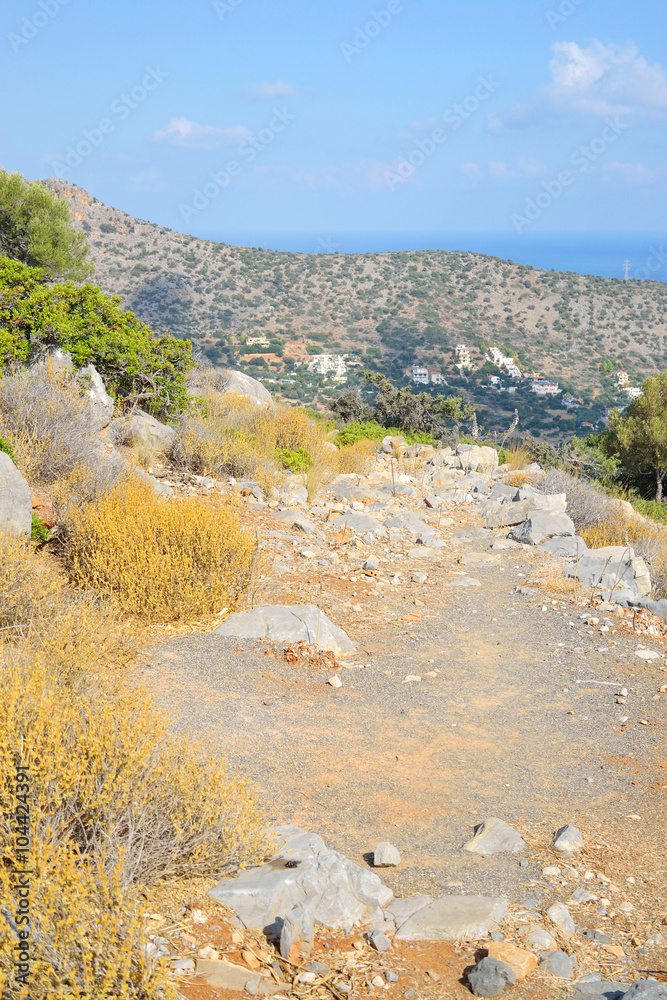Summer landscape in Crete.