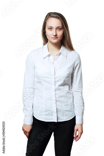 woman in white formal shirt