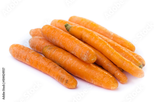 Organic Carrots isolated on white background