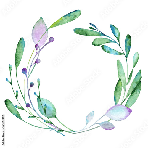 Floral elements paint with watercolors