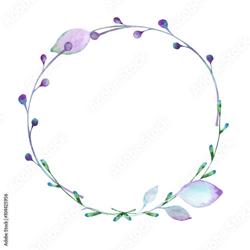 Floral elements paint with watercolors