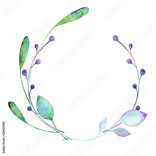 Floral elements paint with watercolors