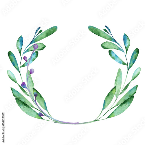 Floral elements paint with watercolors