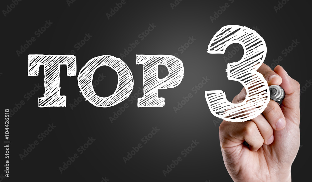 Hand writing the text: Top 3 Stock-Foto | Adobe Stock