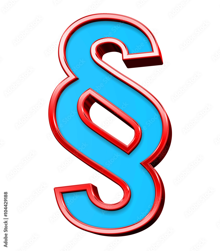 Paragraph sign from blue glass with red frame alphabet set, isolated on white. Computer generated 3D photo rendering. Paragraph sign from blue glass with red frame alphabet set, isolated on white. Computer generated 3D photo rendering.
