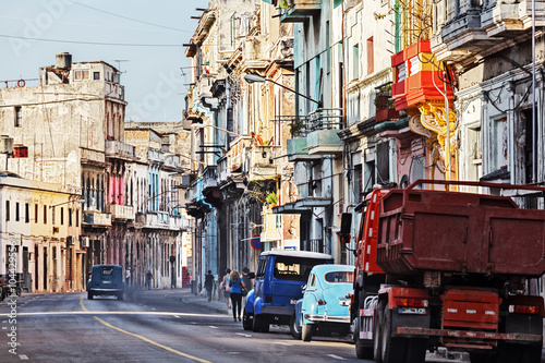 Cuba, Havana, Old Car Polluting the Air