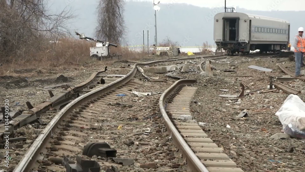 Footage of the Metro North train derailment in Bronx, New York 2013.