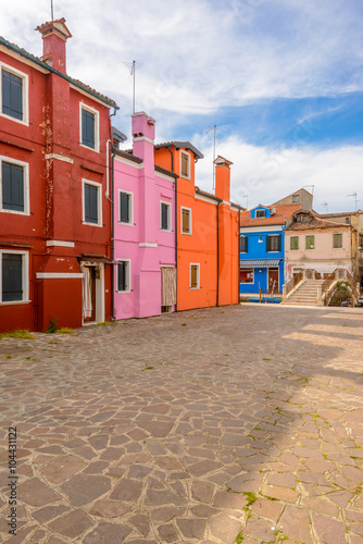 Colorful apartment building in Burano  Venice  Italy.