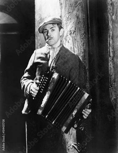Man playing an accordion 
