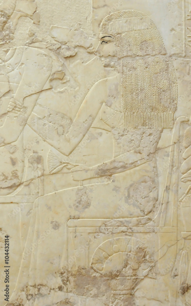 Obraz premium Elegant portrait of Egyptian girl from tomb of Ramos