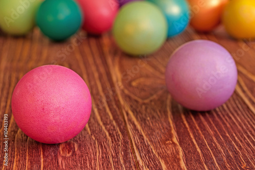 Multi-coloured Easter eggs