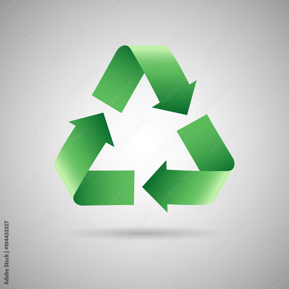 Obraz premium Green recycle symbol icon, Vector illustration
