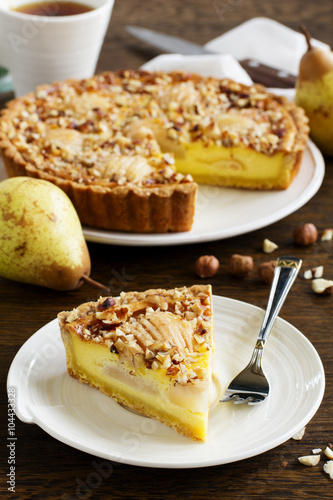 Wallpaper Mural Pear pie with nuts and mascarpone. Torontodigital.ca