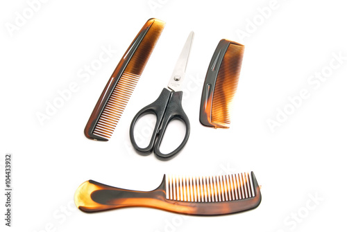 Obraz na płótnie different combs and scissors w salonie