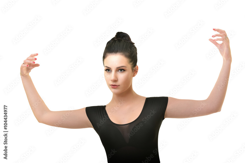 Femme dans la pose de gymnastique