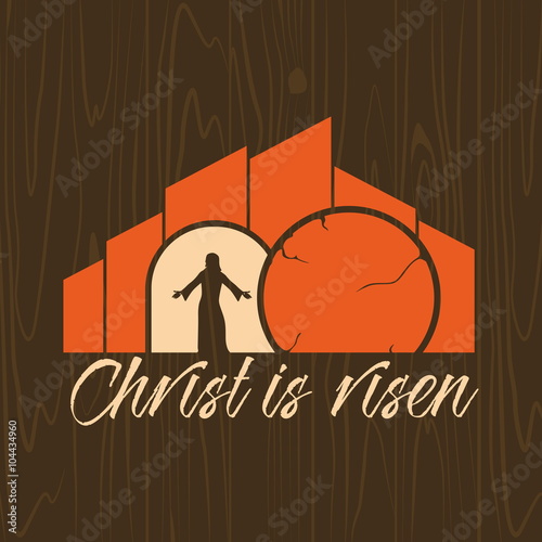 Biblical illustration. Christ is risen. Happy Easter