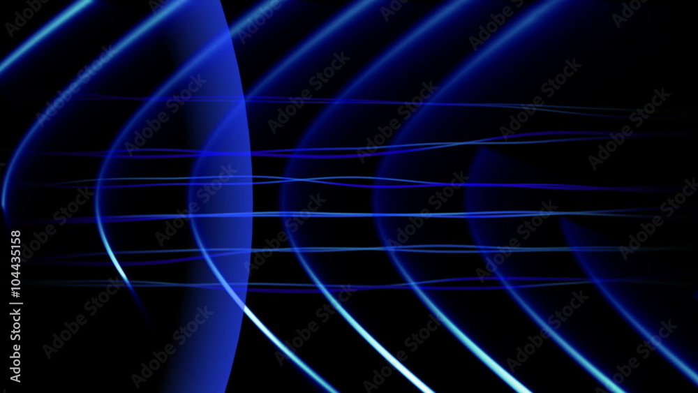 Seamlessly looping abstract motion background features glowing blue ...