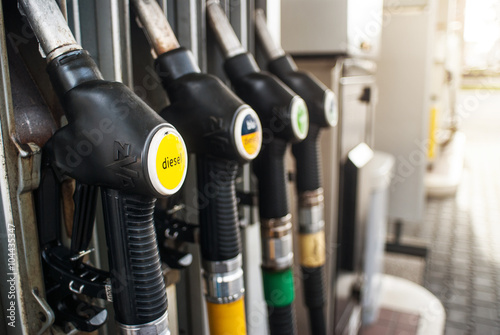 the pumps of an Italian service gas station