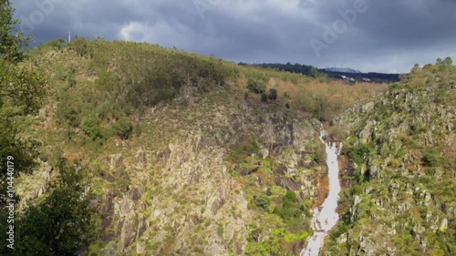 Waterfall view of the Paiva gangways are located on the left bank of the Paiva River, in Arouca municipality, Aveiro, Portugal. photo