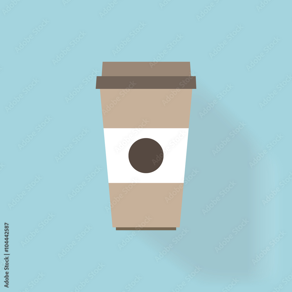 Flat web icon. Coffee cup Flat web icon. Coffee cup