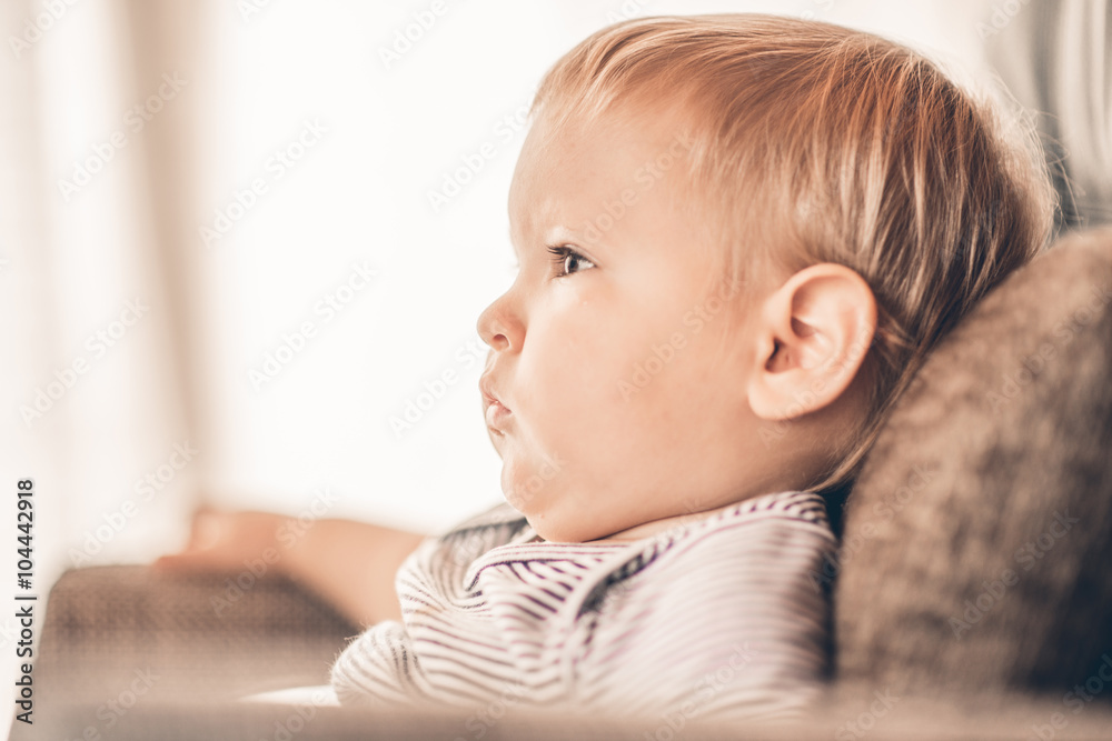 Little caucasian boy profile portrait Little caucasian boy profile portrait