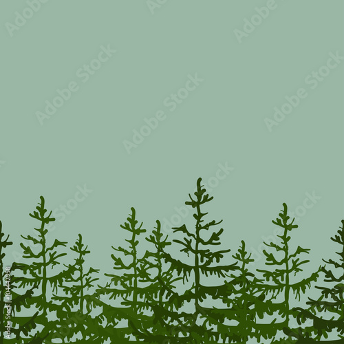 Seamless Frame background with fir. Vector illustration for your design  posters  greeting card  banners.