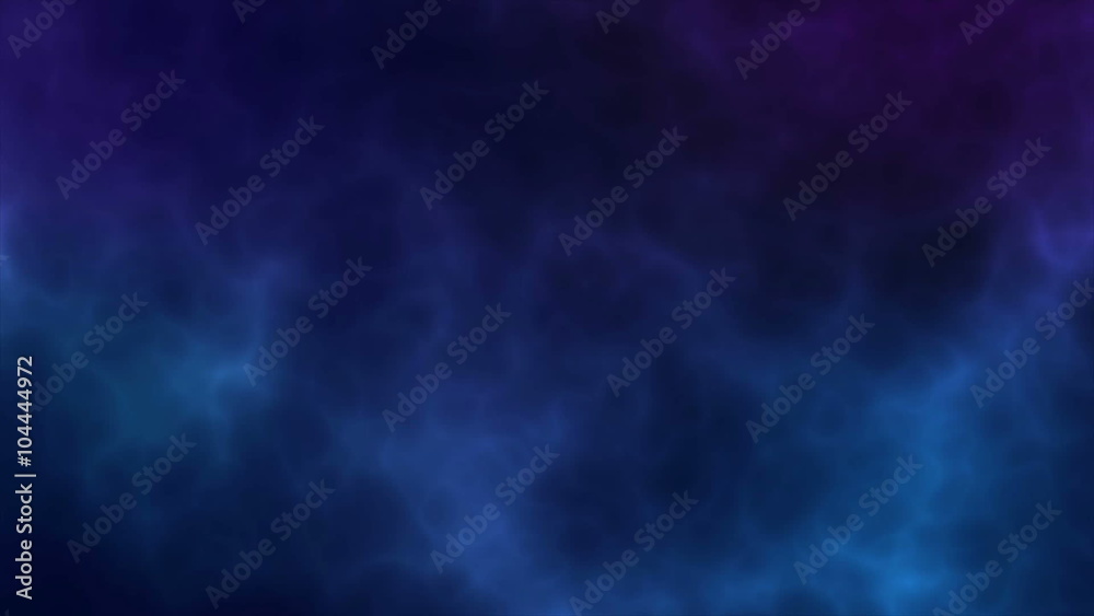 Nebulous Abstract Loop features a colorful cloud of motion. Text-friendly and seamlessly looping with blue and purple tones.