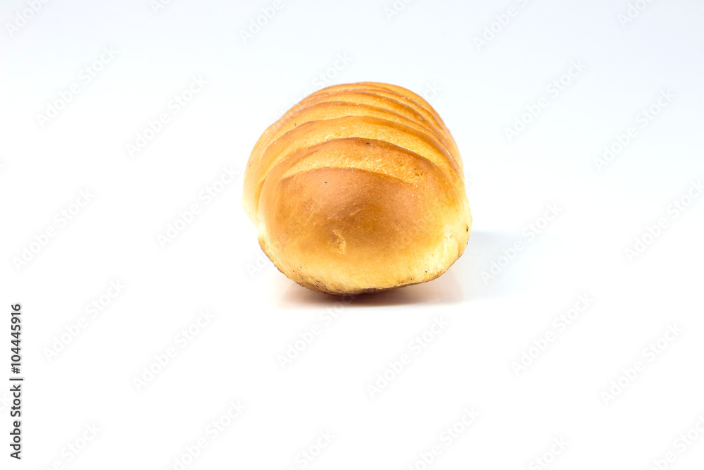Composition with bread and rolls isolated on white Composition with bread and rolls isolated on white