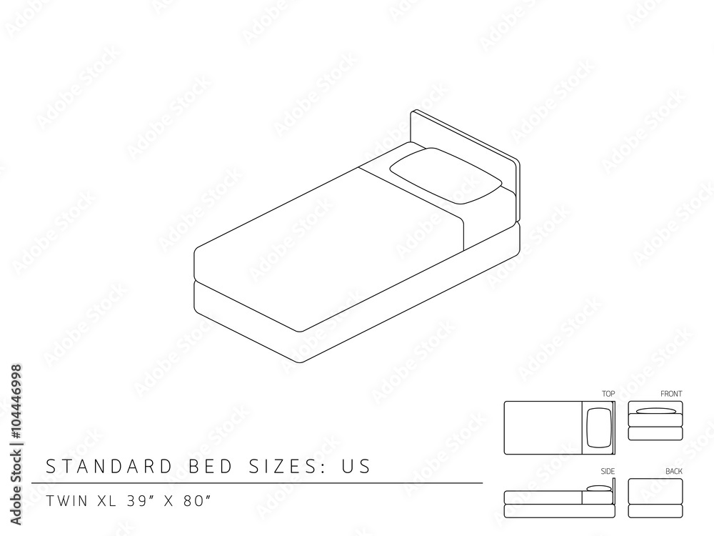 Twin Xl Size 39 X 80 Inches, Us Twin Bed Size In Cm