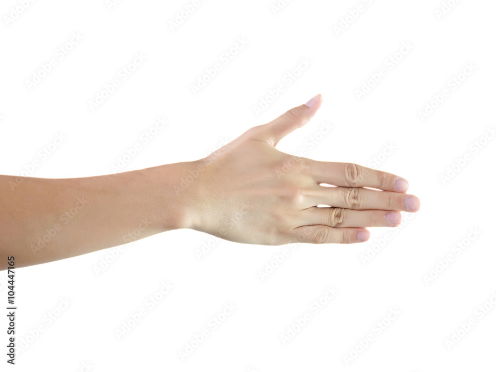 Five fingers hand laying straight with clipping mask Five fingers hand laying straight with clipping mask