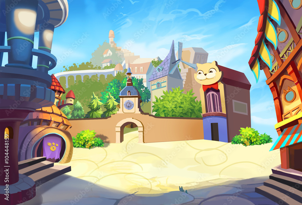 Creative Illustration and Innovative Art: A Small Town By The Sea. Realistic Fantastic Cartoon Style Artwork Scene, Wallpaper, Story Background, Card Design Stock Illustration | Adobe Stock Creative Illustration and Innovative Art: A Small Town By The Sea. Realistic Fantastic Cartoon Style Artwork Scene, Wallpaper, Story Background, Card Design Stock Illustration | Adobe Stock