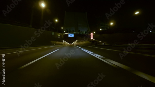 Driver POV entering the Tokyo Bay Underpass from the Bayshore Highway.