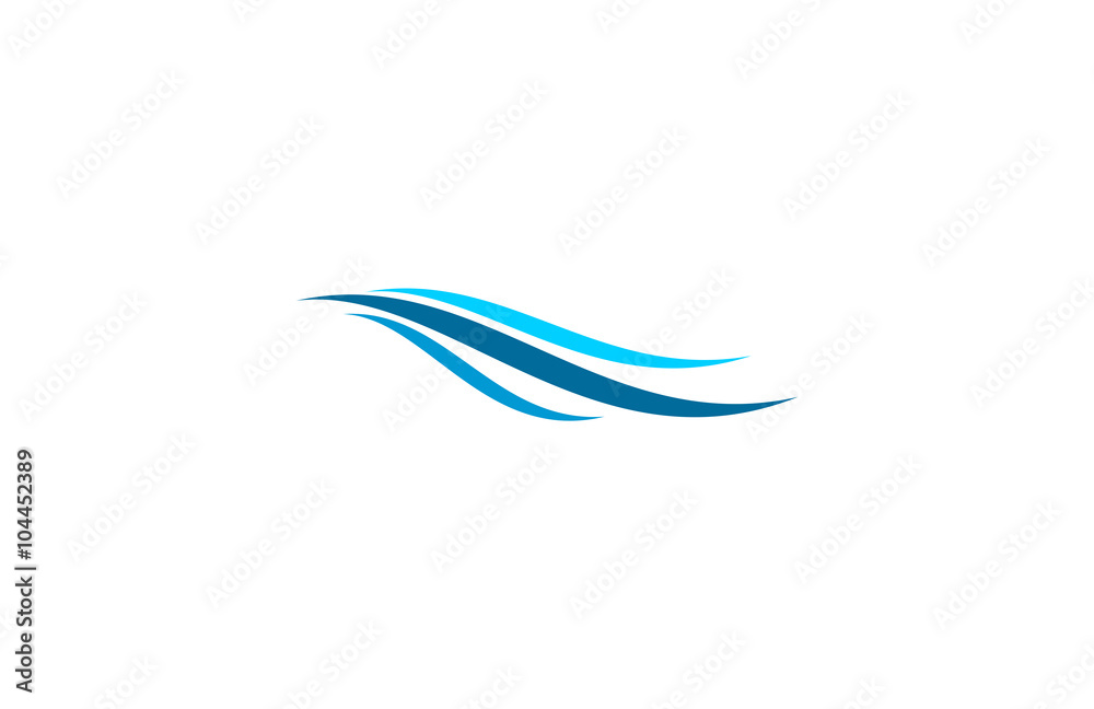 wave wings  vector logo
