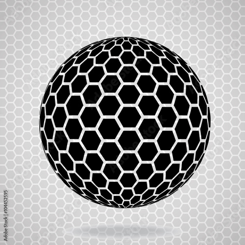 Abstract globe from hexagons