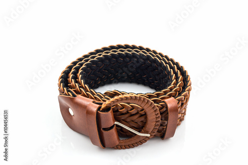 Brown leather belt for female.