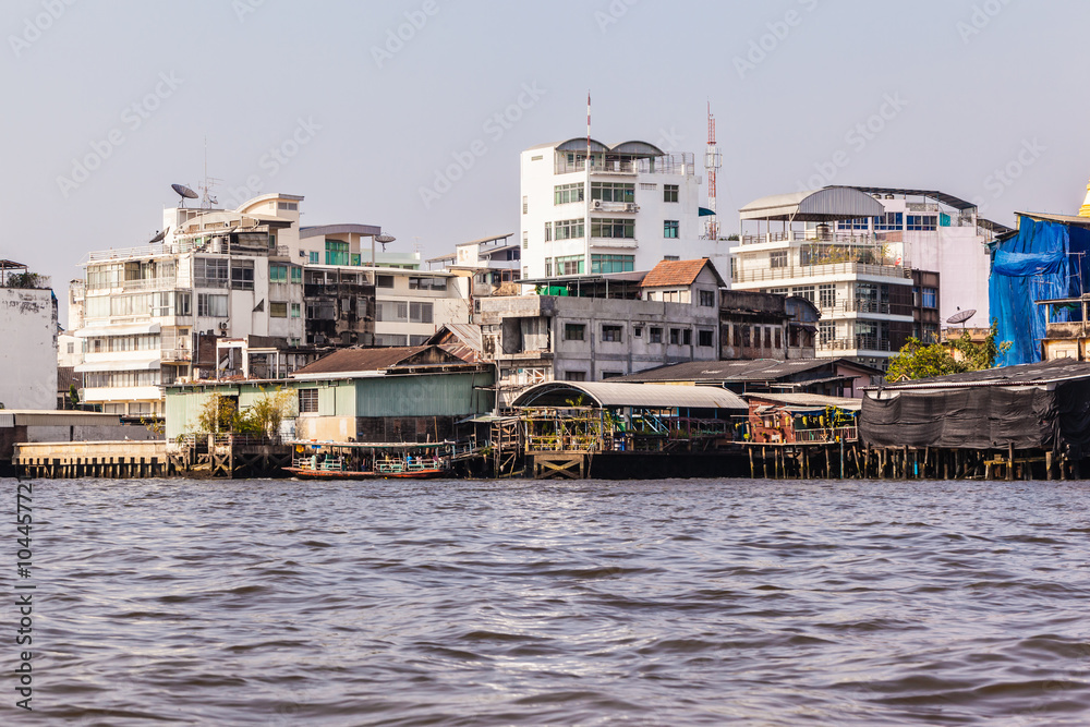 Thai river side slums
