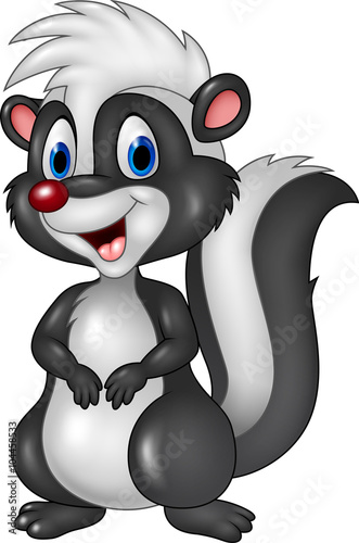 Fototapeta Naklejka Na Ścianę i Meble -  Cartoon funny skunk isolated on white background 